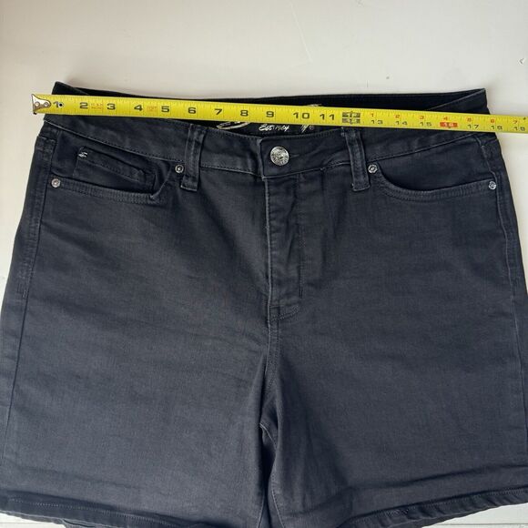 Seven 7 Jeans Shorts Womens 14 Black Weekend Short High Rise Dark Wash Denim - Picture 4 of 12